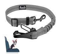 Eyein Dog Seat Belt, 2 in 1 Attachment Dog Car Harnesses Belt, Hook Latch Bar & Seatbelt Buckle with Anti Shock Elastic Nylon Bungee Buffer, Adjustable Reflective Duty Pet Safety Belts for Vehicle