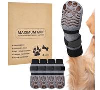 Eyein Dog Socks Paws Stop Licking - 2 Pair Anti Slip Dog Socks with Double-Sided Grips, Puppy Paw Protector for Hardwood Floors Hot Pavement, Non-Slip Strong Traction for Small Medium Large Dogs(L)