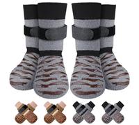 Eyein Dog Socks Paws Stop Licking - 2 Pair Anti Slip Dog Socks with Double-Sided Grips, Puppy Paw Protector for Hardwood Floors Hot Pavement, Non-Slip Strong Traction for Small Medium Large Dogs(M)