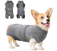 Eyein Dog Surgery Recovery Suit, Breathable Adjustable Female Male Dog Surgical Suit, Anti Licking Cone Alternative Dog Body Suit After Surgery Spay Neuter（Grey,XL