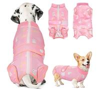 Eyein Dog Surgery Recovery Suit, Female Male Dog Surgical Bodysuit Abdominal Wounds Protector, Stop Licking Spay Shirt After Surgery Onesie with Zipper, Pet Cone E-Collar Alternative(L)