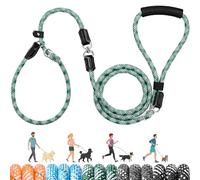 Eyein Slip Lead for Dogs - No Tangle Adjustable Length 1.2-1.8m Dog Lead, Heavy Duty 1.3cm Nylon Rope Leash Reflective, No Pull Puppy Training Leash for Medium Large Dogs (Green)