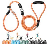 Eyein Slip Lead for Dogs - No Tangle Adjustable Length 1.2-1.8m Dog Lead, Heavy Duty 1.3cm Nylon Rope Leash Reflective, No Pull Puppy Training Leash for Medium Large Dogs (Orange)