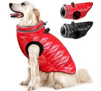 Eyein Waterproof Dog Coat, Warm Dog Cold Winter Jacket with D-Ring, Fleece Lined Turtleneck Reflective Adjustable with Harness Built in, Double Zipper Pet Vest Clothes for Small Medium Large Breeds