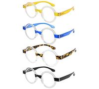 Eyekeeper 4-Pack Round Reading Glasses Women Oprah Style Readers +1.00
