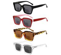 Eyekeeper 4-Packing Bifocal Sunglasses for Women Reading Under The Sun Stylish Bifocal Readers Tinted Lens Oversize +1.50
