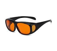 Eyekepper 100% Blue Light Reduction,Huge Fitover Anti-Blue Blocking Computer Eyeglasses with Extra Amber Lenses, Black +0.0