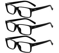 Eyekepper 4.00 Reading Glasses Women, Readers for Men, 3pack Black | Mens Ladies Reader Eyeglasses, All-Day Comfort Spring Hinges, Fashion Cheaters, Scratch Resistant for Work/Crafts/Reading