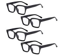 Eyekepper 4 Pack Ladies Reading Glasses - Oversized Square Design Readers for Women Black