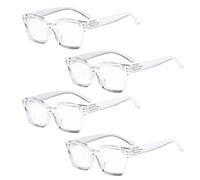 Eyekepper 4 Pack Ladies Reading Glasses - Oversized Square Design Readers for Women Transparent