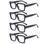 Eyekepper 4 Pack Stylish Reading Glasses Women - Oversized Square Readers Black +2.50