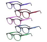 Eyekepper 5 Pack Round Womens Reading Glasses - Stylish Oval Ladies Readers for Women Reading +0.75