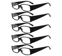 Eyekepper 5 Pairs Reading Glasses for Women Reading +4.00 Black Frame Reading Eyeglasses