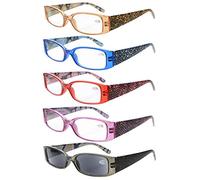 Eyekepper 5 Pairs Tiger Pattern Design Reading Glasses for Women Reading Inlcude Reader Sunglasses +3.00 Reading Eyeglasses