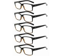 Eyekepper Black-Tortoise Reading Glasses 1.50 Men Women, 5 Pack Vintage