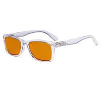 Eyekepper Blue Light Blocking Computer Reading Glasses Women Men with Amber Tinted Filter Lens - Classic Readers - Transparent Frame
