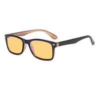 Eyekepper Blue Light Blocking Computer Reading Glasses Women Men with Amber Tinted Filter Lens - Classic Readers - Black Brown