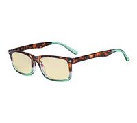 Eyekepper Blue Light Blocking Reading Glasses Men Women with Yellow Filter Lens - Comfort Computer Readers - Tortoise/Green +2.00