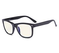 Eyekepper Blue Light Filter Glasses - UV420 Protection Square Large Lens Computer Readers - Black +2.50