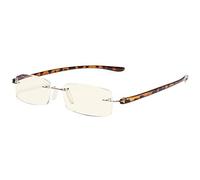 Eyekepper Computer Reading Glasses,Blue Light Filter Rimless Readers,UV Protection, Tortoise Arm +2.00