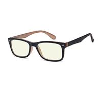Eyekepper Computer Reading Glasses,UV Protection, Anti Glare,Anti-Reflective Computer Readers (Black Brown, Yellow Tinted Lenses) +3.0