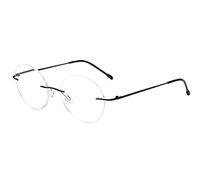 Eyekepper Frameless Reading Glasses Women - Round Rimless Readers Men Black +1.50