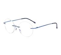 Eyekepper Frameless Reading Glasses Women - Round Rimless Readers Men Blue +1.25