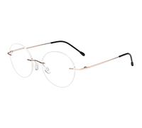 Eyekepper Frameless Reading Glasses Women - Round Rimless Readers Men Gold +2.00