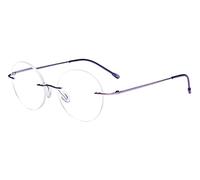Eyekepper Frameless Reading Glasses Women - Round Rimless Readers Men Purple +2.00