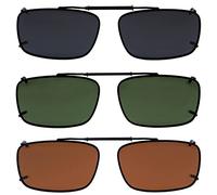 Eyekepper Grey/Brown/G15 Lens 3-pack Clip-on Polarized Sunglasses 54x34MM