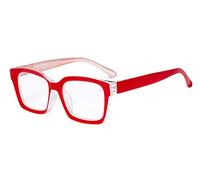Eyekepper Ladies Reading Glasses - Oversized Square Design Readers for Women Red +1.25