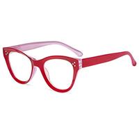 Eyekepper Large Cateye Design Reading Glasses Oversized Readers for Women Reading - Red +2.75