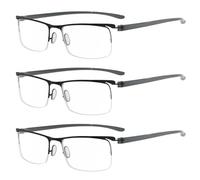 Eyekepper Men's 3-pack Plastic Temple Lightweight Half-rim Reading Glasses Men Women Reading Glasses