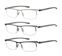 Eyekepper Men's 3-pack Plastic Temple Lightweight Half-rim Reading Glasses Men Women Reading Glasses