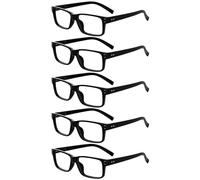Eyekepper Mens Vintage Reading Glasses-5 Pack Black Frame Glasses for Men Reading,Reader Eyeglasses Women