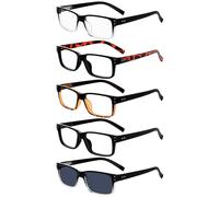 Eyekepper Mens Vintage Reading Glasses-5 Pack Include Reading Sunglasses for Men Outdoor Reading, Reader Eyeglasses Women