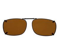 Eyekepper Metal Frame Rim Polarized Lens Clip On Sunglasses 54 * 37MM (Brown)