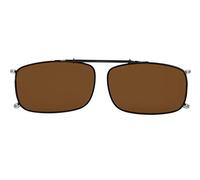 Eyekepper Metal Frame Rim Polarized Lens Clip On Sunglasses Brown Lens 2 3/16" x1 3/8"