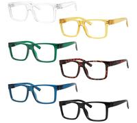 Eyekepper Reading Glasses 1.50, Readers for Men, 6 Pack Oversized Square