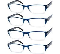 Eyekepper Reading Glasses-4 Pack Include Reading Sunglasses for Women Men Reading Under The Sun,Two-Tone Reader Eyeglasses