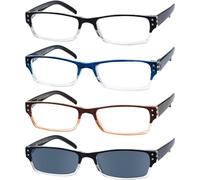 Eyekepper Reading Glasses-4 Pack Include Reading Sunglasses for Women Men Reading Under The Sun,Two-Tone Reader Eyeglasses