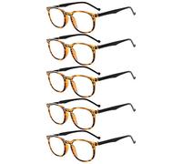 Eyekepper Reading Glasses Men 1.00, 5 Pack Round, Amber