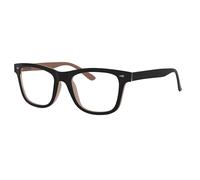 Eyekepper Reading Glasses Men, Readers for Women, 4.0 Stylish Black/Brown | Mens Ladies Reader Eyeglasses, All-Day Comfort Spring Hinges, Fashion Womens Cheaters, Scratch Resistant for Work/Crafts