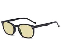Eyekepper Retro Blue Light Glasses Women Men - Blocking Ray Screen Glare Computer Reading Glasses with Yellow Filter Lens - Black