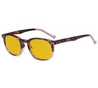 Eyekepper Retro Blue Light Glasses Women Men - Blocking Ray Screen Glare Computer Reading Glasses with Amber Tinted Filter Lens - Tortoise/Pink