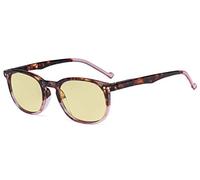 Eyekepper Retro Blue Light Glasses Women Men - Blocking Ray Screen Glare Computer Reading Glasses with Yellow Filter Lens - Tortoise/Pink