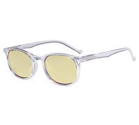 Eyekepper Retro Blue Light Glasses Women Men - Blocking Ray Screen Glare Computer Reading Glasses with Yellow Filter Lens - Transparent