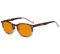 Eyekepper Retro Blue Light Glasses Women Men - Blocking Ray Screen Glare Nighttime Computer Reading Glasses with Orange Tinted Filter Lens - Tortoise/Pink +1.00