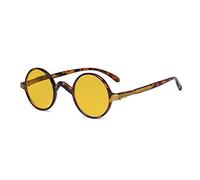 Eyekepper Round Blue Light Blocking Glasses Women Men - Cut UV Ray Anti Screen Glare Computer Eyeglasses with Amber Tinted Filter Lens - Brown/Tortoise