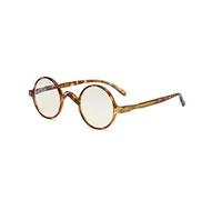 Eyekepper Round Blue Light Filter Glasses Women Men - Blocking UV Ray Anti Screen Glare Computer Readers - Transparent/Tortoise +1.25